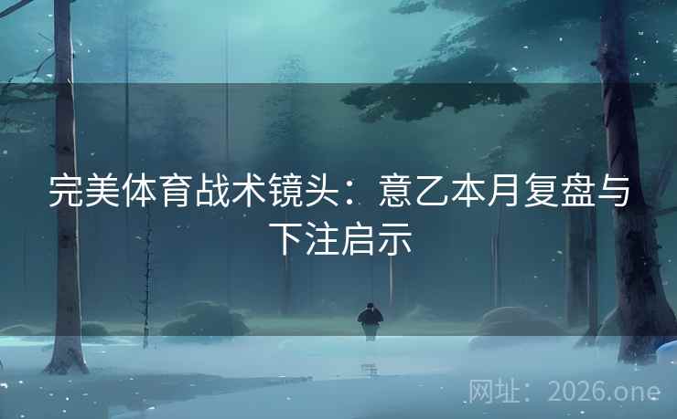 完美体育战术镜头:意乙本月复盘与下注启示